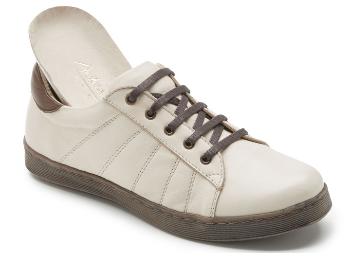 - Andrea Conti Schnür-Sneaker mit rückwärtigem Kontrast-Besatz, in Größe 036 bis 042, in Farbe BEIGE Ansicht 2