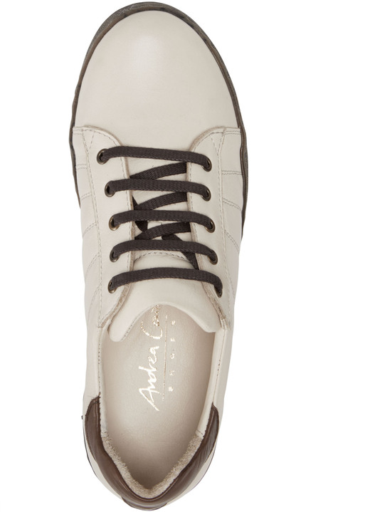 - Andrea Conti Schnür-Sneaker mit rückwärtigem Kontrast-Besatz, in Größe 036 bis 042, in Farbe BEIGE Ansicht 3