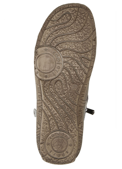 - Andrea Conti Schnür-Bootie mit reptilgeprägtem Einsatz und Zier-Reißverschluss, in Größe 036 bis 042, in Farbe TAUPE Ansicht 5