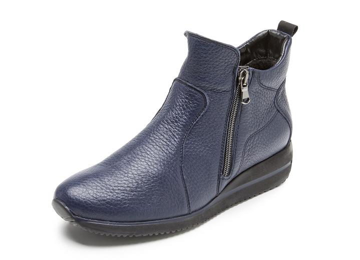 Schuhe - Waldläufer, bequeme Damen-Stiefeletten, Weite H, aus Hirschleder, in Größe 3 1/2 bis 8, in Farbe MARINE Ansicht 1