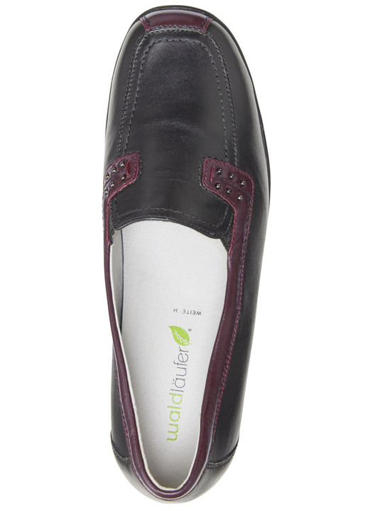 Slipper & Schnürschuhe - Waldläufer, bequeme Damen-Slipper, Weite H, mit herausnehmbarem Fußbett, in Größe 3 1/2 bis 8, in Farbe COGNAC-BLAU Ansicht 7