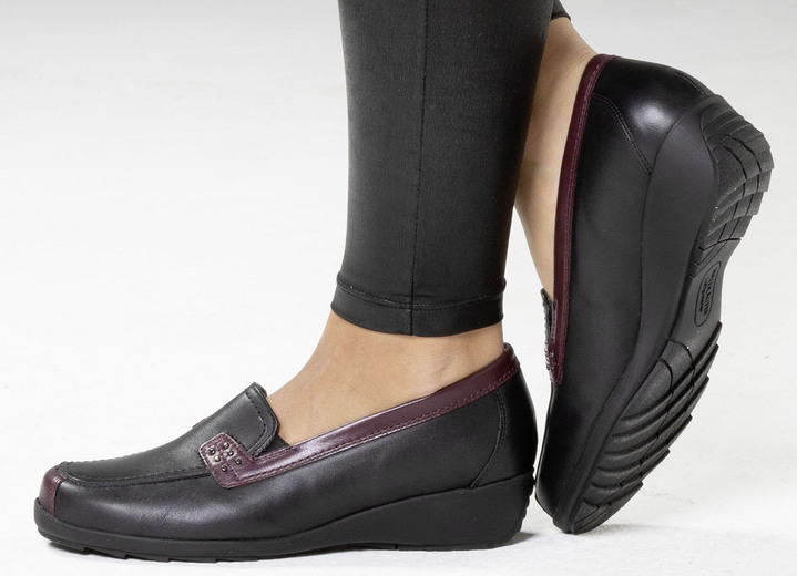 Slipper & Schnürschuhe - Waldläufer, bequeme Damen-Slipper, Weite H, mit herausnehmbarem Fußbett, in Größe 3 1/2 bis 8, in Farbe COGNAC-BLAU Ansicht 9