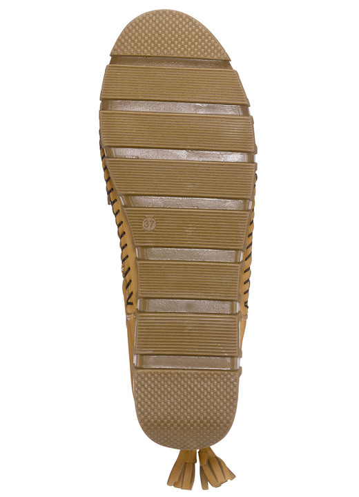 Stiefel & Stiefeletten - Gemini Mokassin-Stiefelette aus Rind-Nappaleder mit Knitter-Struktur Ansicht 5 Stiefel & Stiefeletten - Gemini Mokassin-Stiefelette aus Rind-Nappaleder mit Knitter-Struktur, in Größe 036 bis 042, in Farbe GELB Ansicht 5