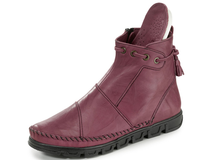 Stiefel & Stiefeletten - Gemini Mokassin-Stiefelette aus Rind-Nappaleder mit Knitter-Struktur, in Größe 036 bis 042, in Farbe GELB Ansicht 7