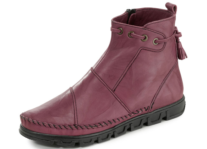 Stiefel & Stiefeletten - Gemini Mokassin-Stiefelette aus Rind-Nappaleder mit Knitter-Struktur Ansicht 6 Stiefel & Stiefeletten - Gemini Mokassin-Stiefelette aus Rind-Nappaleder mit Knitter-Struktur, in Größe 036 bis 042, in Farbe GELB Ansicht 6