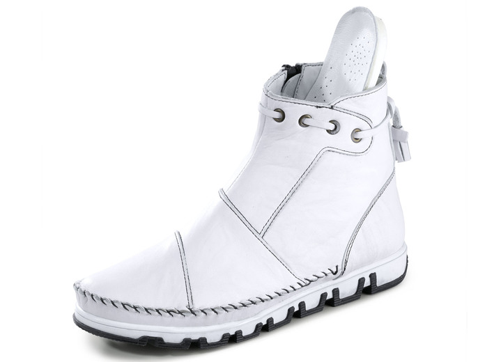 Stiefel & Stiefeletten - Gemini Mokassin-Stiefelette aus Rind-Nappaleder mit Knitter-Struktur Ansicht 11 Stiefel & Stiefeletten - Gemini Mokassin-Stiefelette aus Rind-Nappaleder mit Knitter-Struktur, in Größe 036 bis 042, in Farbe GELB Ansicht 11