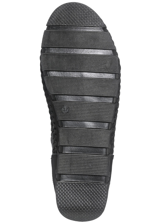 - Gemini Mokassin-Schnür-Bootie mit Knitter-Struktur, in Größe 036 bis 042, in Farbe SCHWARZ-GRAU Ansicht 4