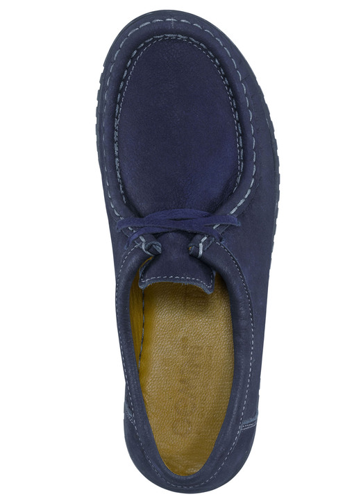 Slipper & Schnürschuhe - Mokassin-Schnürschuh aus Rind-Nubukleder Ansicht 2 Slipper & Schnürschuhe - Mokassin-Schnürschuh aus Rind-Nubukleder, in Größe 036 bis 041, in Farbe MARINE Ansicht 2