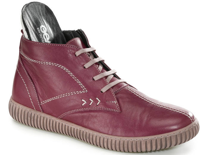 - Gemini Schnür-Bootie mit Ziernähten, in Größe 036 bis 042, in Farbe RUBINROT Ansicht 2