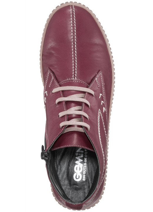 - Gemini Schnür-Bootie mit Ziernähten, in Größe 036 bis 042, in Farbe RUBINROT Ansicht 3
