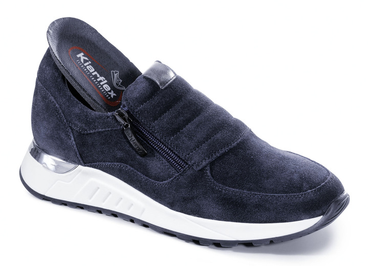 - Slipper aus weichem Velourleder, in Größe 036 bis 042, in Farbe MARINE Ansicht 2