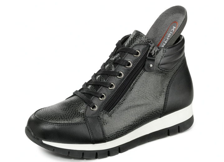 - Bootie mit glänzender Prägung, in Größe 036 bis 042, in Farbe SCHWARZ Ansicht 2