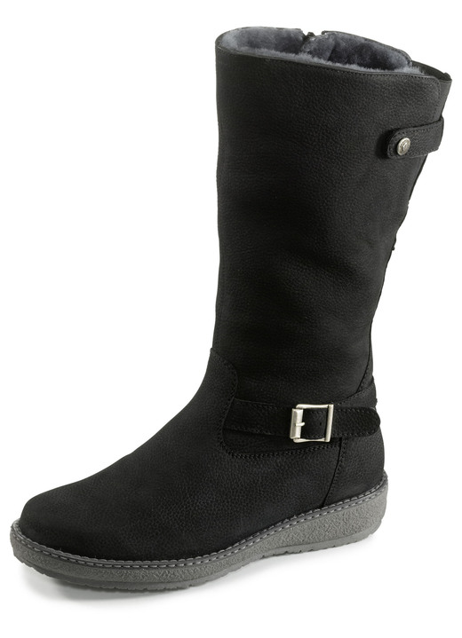 Stiefel & Stiefeletten - Waldläufer, gefütterte Damen-Stiefel, Winterschuhe, Weite H, mit Lammfell, in Größe 4 1/2 bis 9, in Farbe SCHWARZ Ansicht 1
