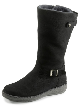 Waldläufer, gefütterte Damen-Stiefel, Winterschuhe, Weite H, mit Lammfell