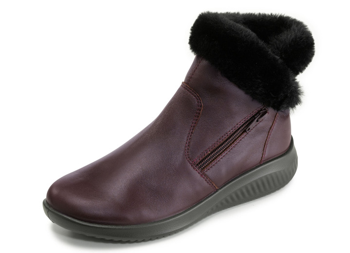 - Stiefelette mit pfiffigem Plüschbesatz, in Größe 036 bis 042, in Farbe BORDEAUX Ansicht 1