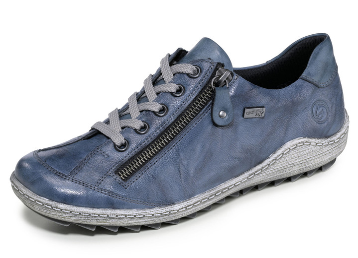 Slipper & Schnürschuhe - Remonte Schnür-Sneaker mit Knitter-Struktur, in Größe 036 bis 042, in Farbe BLAU Ansicht 1