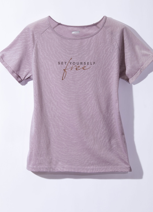 Freizeitanzüge - Raglanshirt von „LPO“ in 2 Farben, in Größe 036 bis 048, in Farbe FLIEDER Ansicht 1