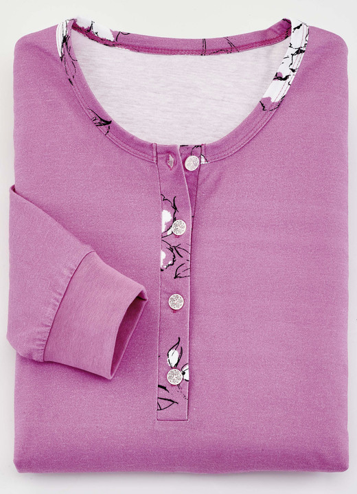 Langarm - Zweierpack Nachthemden mt Knopfleiste und langen Ärmeln Ansicht 3 Langarm - Zweierpack Nachthemden mt Knopfleiste und langen Ärmeln, in Größe 036 bis 058, in Farbe 1X ROSA-BUNT, 1X ROSA Ansicht 3