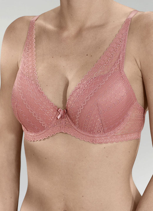 Tagwäsche - Sassa Bügel-BH aus zarter Elastikspitze, in Größe 075 bis 095, in Cup D, in Farbe TERRA Ansicht 4