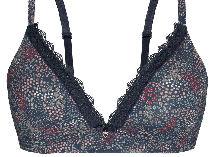 - Sassa BH mit farbharmonischem Blümchendessin, in Größe 070 bis 090, in Cup A, in Farbe MARINE-BUNT Ansicht 3