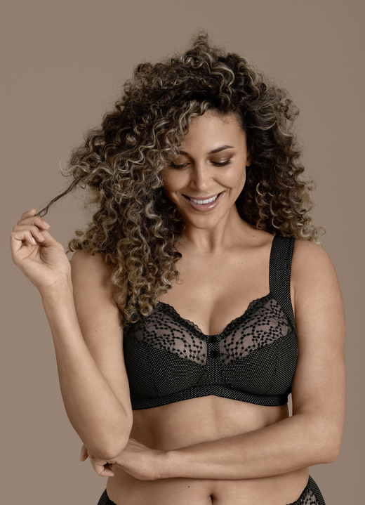 Soft-BH - Schwarzer Anita BH mit Tupfendessin, in Größe 075 bis 115, in Cup F, in Farbe SCHWARZ Ansicht 1