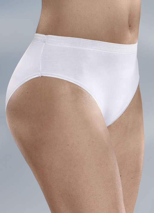 Slips - Fünferpack Slips mit glänzenden Abschlüssen, in Größe 036 bis 052, in Farbe 3X AZURBLAU, 2X WEISS Ansicht 4