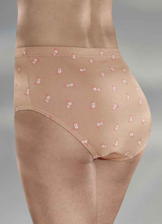 - Viererpack Slips mit Blümchendessin, in Größe 038 bis 056, in Farbe CAPPUCCINO-BUNT Ansicht 2