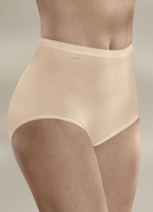 Slips - Sloggi Dreierpack Maxi Slip mit elastischen Abschlüssen, in Größe 038 bis 058, in Farbe WEISS Ansicht 5