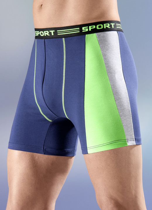 Pants & Boxershorts - Viererpack Pants mit Elastikbund , in Größe 005 bis 011, in Farbe 2X NAVY-BUNT, 2X UNI NAVY