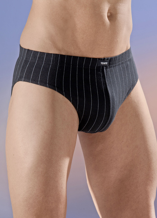 - Viererpack Slips mit Streifendessin, in Größe 3XL bis XXL, in Farbe 1X SCHWARZ, 1X MARINE, 1X GRAU MELIERT, 1X ANTHRAZIT MELIERT