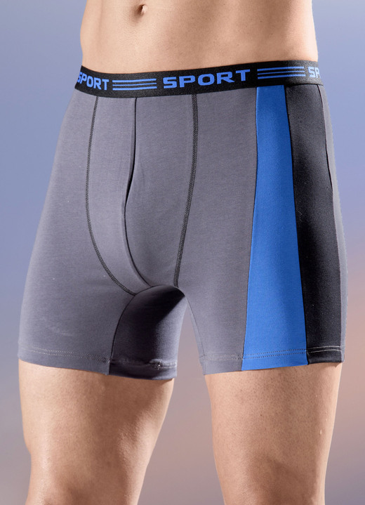 Pants & Boxershorts - Viererpack Pants mit Elastikbund, in Größe 005 bis 011, in Farbe 2X GRAFIT-BUNT, 2X SCHWARZ-BUNT