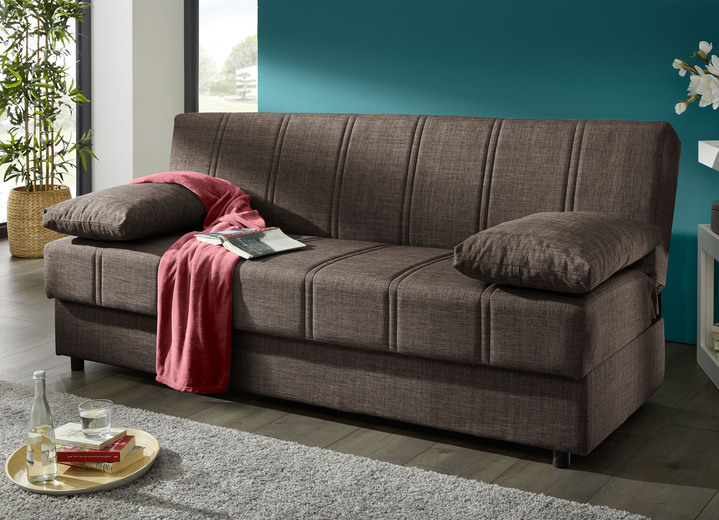 Schlafsofas - Frei im Raum aufstellbares Schlafsofa mit Dekokissen und Bettkasten, in Farbe GRAU Ansicht 7
