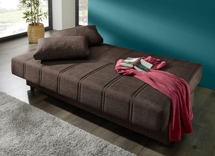 Schlafsofas - Frei im Raum aufstellbares Schlafsofa mit Dekokissen und Bettkasten, in Farbe GRAU Ansicht 8