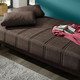Schlafsofas - Frei im Raum aufstellbares Schlafsofa mit Dekokissen und Bettkasten, in Farbe GRAU – Farbe BRAUN – Ansicht 2