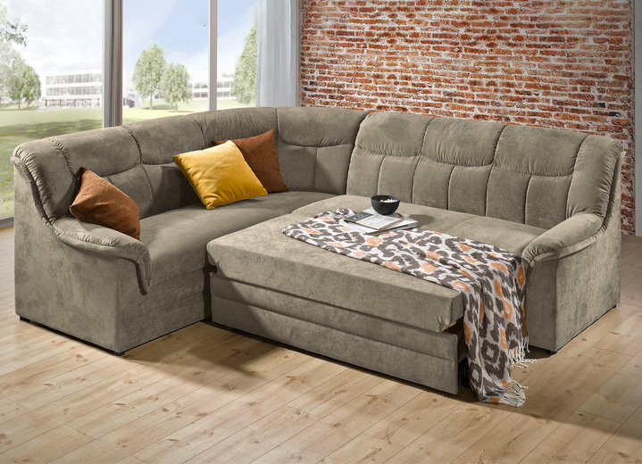 Polsterecken - Frei im Raum aufstellbare Polsterecke mit Bettfunktion, in Farbe BRAUN Ansicht 6