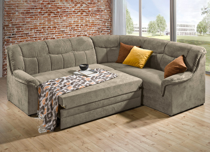 Polsterecken - Frei im Raum aufstellbare Polsterecke mit Bettfunktion, in Farbe BRAUN Ansicht 12