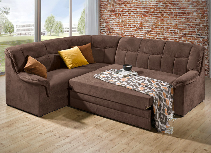 Polsterecken - Frei im Raum aufstellbare Polsterecke mit Bettfunktion, in Farbe BRAUN Ansicht 2