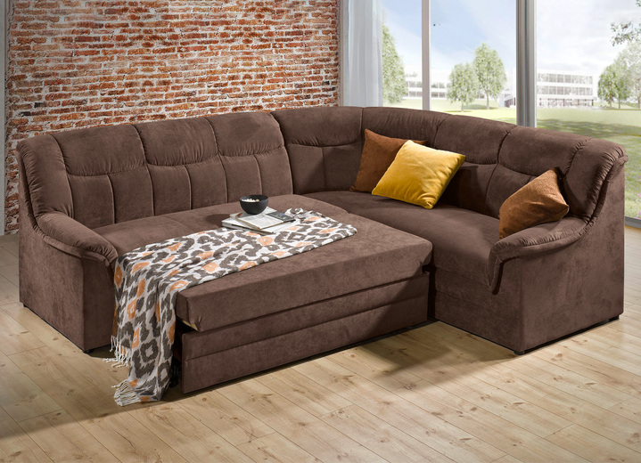 Polsterecken - Frei im Raum aufstellbare Polsterecke mit Bettfunktion, in Farbe BRAUN Ansicht 10