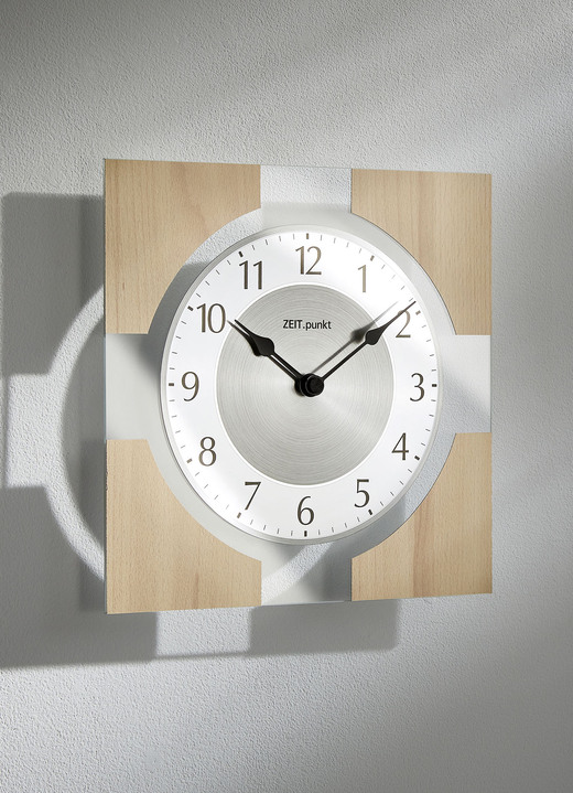Uhren - Wanduhr aus massivem Holz, in Farbe KERNBUCHE Ansicht 1