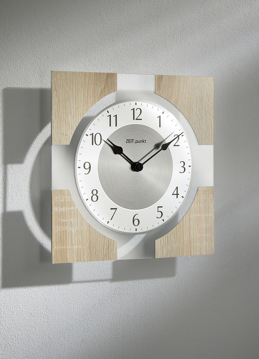 Uhren - Wanduhr aus massivem Holz, in Farbe SONOMA Ansicht 1