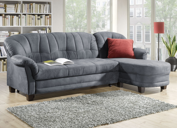 - Komfortable Polsterecke mit Bettfunktion, in Farbe GRAU, in Ausführung Polsterecke 231x138 cm