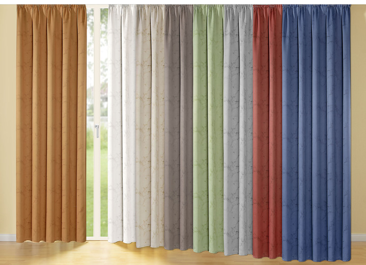 Klassisch - Blickdichter Verdunkelungsschal mit Kräuselband, in Größe 358 (H145xB140 cm) bis 456 (H245xB140 cm), in Farbe GRÜN Ansicht 2