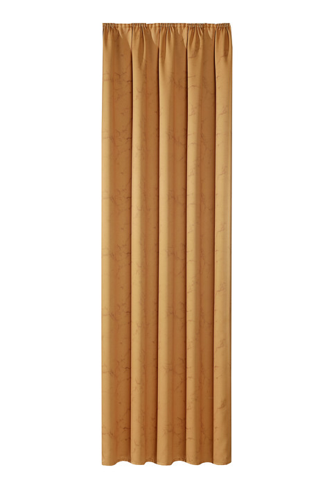 Klassisch - Blickdichter Verdunkelungsschal mit Kräuselband, in Größe 358 (H145xB140 cm) bis 456 (H245xB140 cm), in Farbe COGNAC Ansicht 1