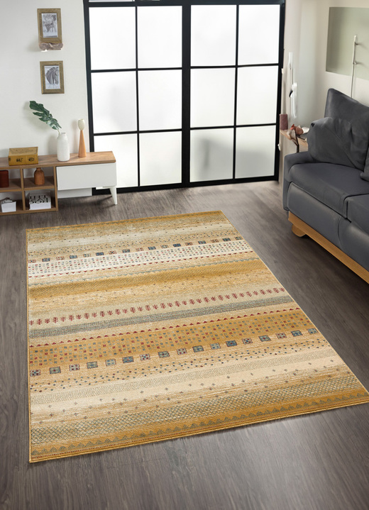 Modern - Brücken und Teppiche mit samtigem Flor, in Größe 100 (Brücke, 50x 80 cm) bis 249 (Teppich, 160x230 cm), in Farbe BEIGE, in Ausführung Dessin 2 Ansicht 1