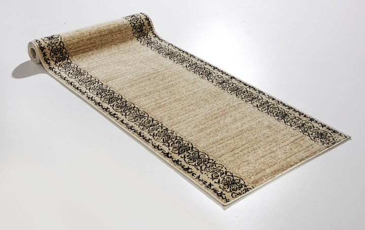 Läufer & Stufenmatten - Hochwertiger Läufer nach Wunschmaß mit Rankenmotiv, in Größe 101 (Läufer, 67 cm breit) bis 106 (Läufer, 100 cm breit), in Farbe BEIGE Ansicht 1