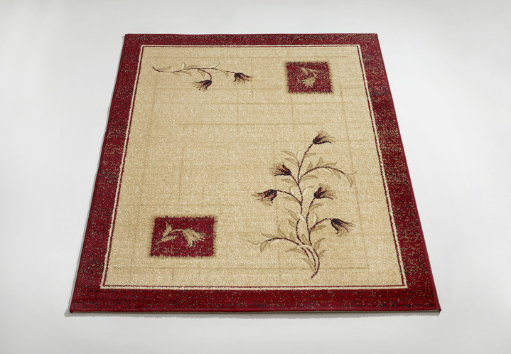 Modern - Brücken und Teppiche mit Pflanzen- und Rankenmotiv, in Größe 111 (Brücke, 60x110 cm) bis 288 (Teppich, 240x340 cm), in Farbe BORDEAUX Ansicht 1