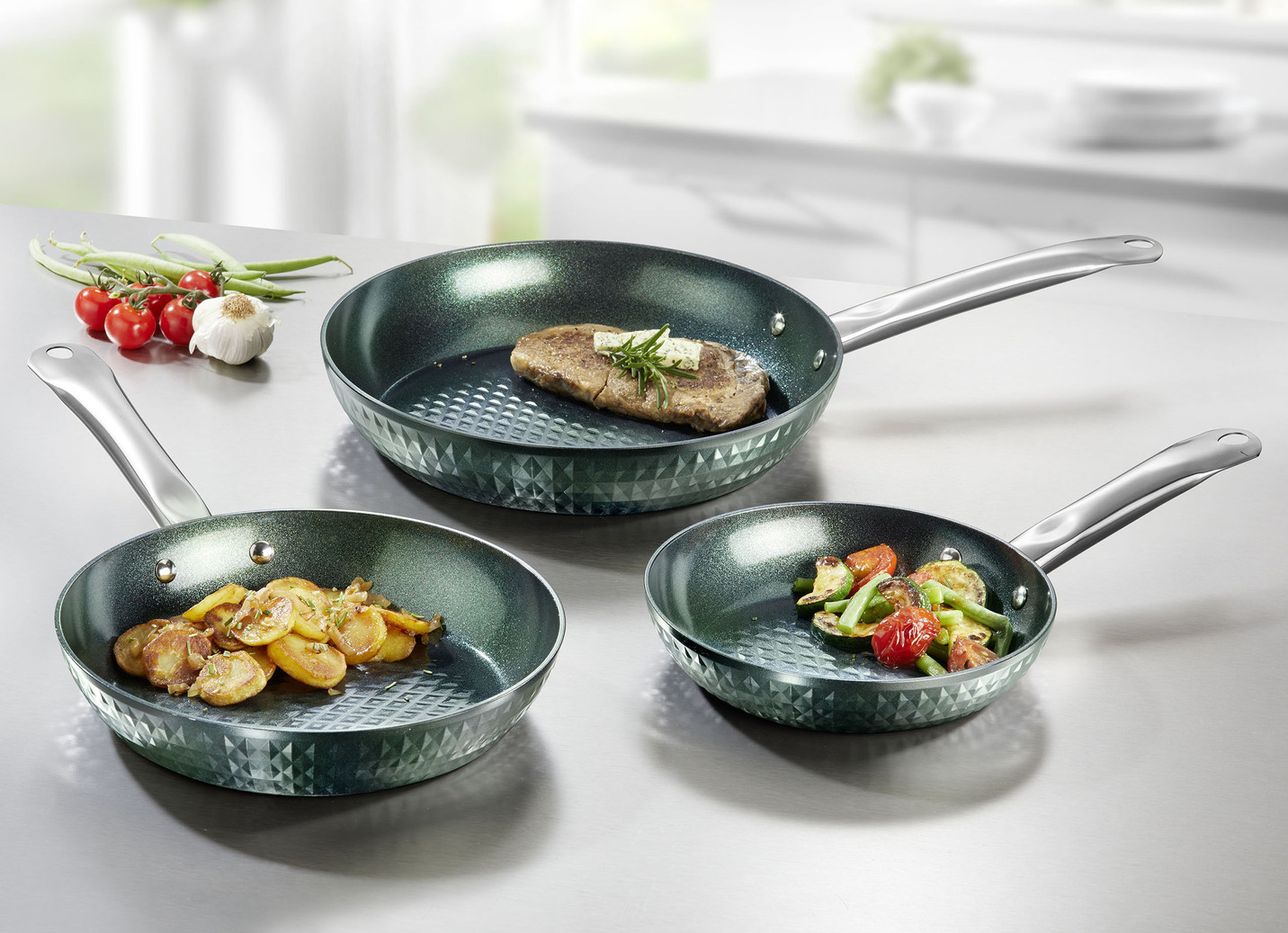 Ceraflon Pfannen-Set, 3-teilig, mit Diamant-Antihaft-Versiegelung - Töpfe & Pfannen | BADER