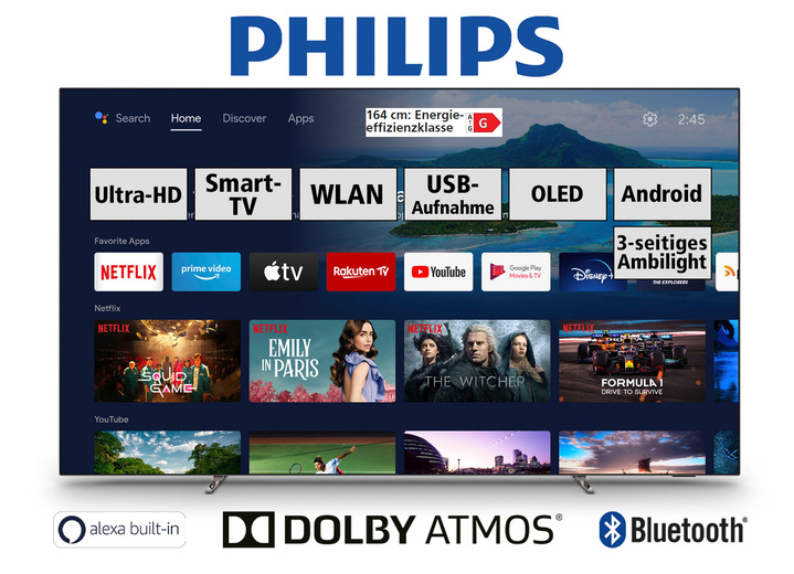 - Philips 4K-Ultra-HD OLED-Fernseher, in Farbe SILBER Ansicht 1