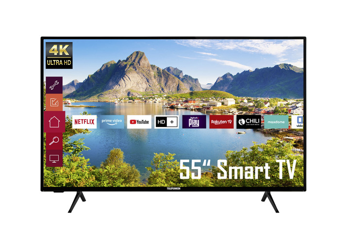 - Telefunken 4K-UHD-LED-Fernseher mit Smart-TV, in Farbe SCHWARZ Ansicht 2