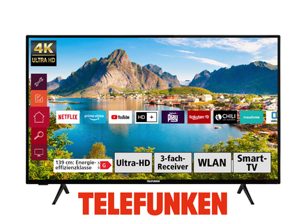 Telefunken 4K-UHD-LED-Fernseher mit Smart-TV
